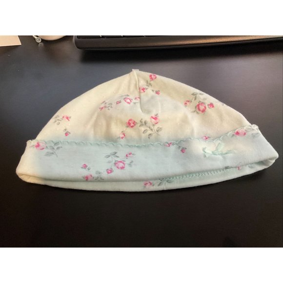 Little Me Floral Spray Hat Mint Print Size 6 Months - Picture 3 of 7